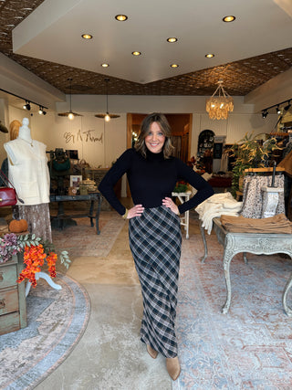 Clover Plaid Maxi Skirt