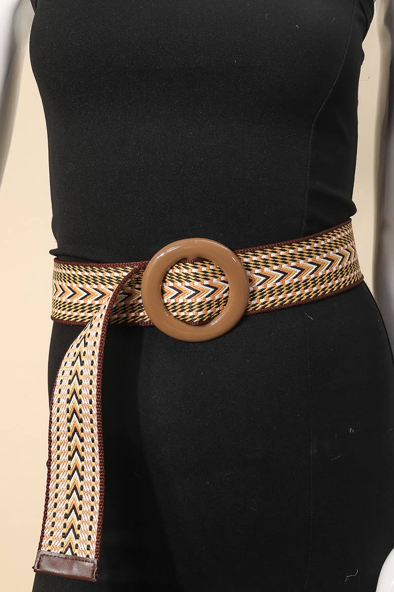 Braided Boho Pattern Circle Buckle Belt By A Thread Boutique  