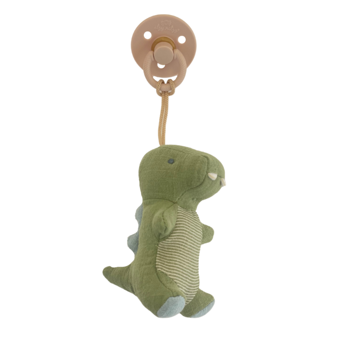 Bitzy Pal Natural Rubber Pacifier & Stuffed Animal By A Thread Boutique  